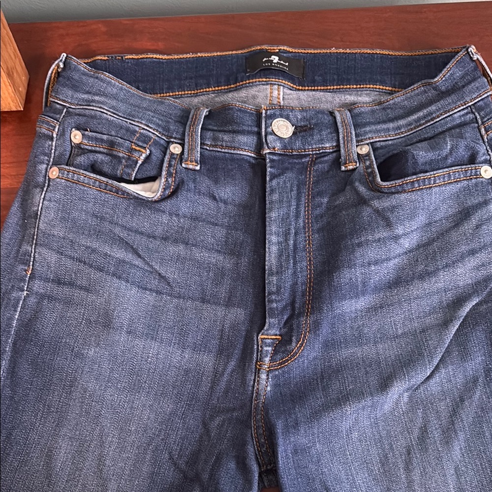 7 For All Mankind Blue Straight Jeans Classic Style